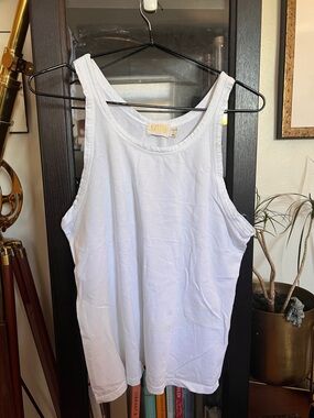 Nation LA White Cotton Tank Top - Sleeveless Women's Top